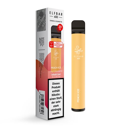 Peach Ice ELF Bar 600 Disposable Vape